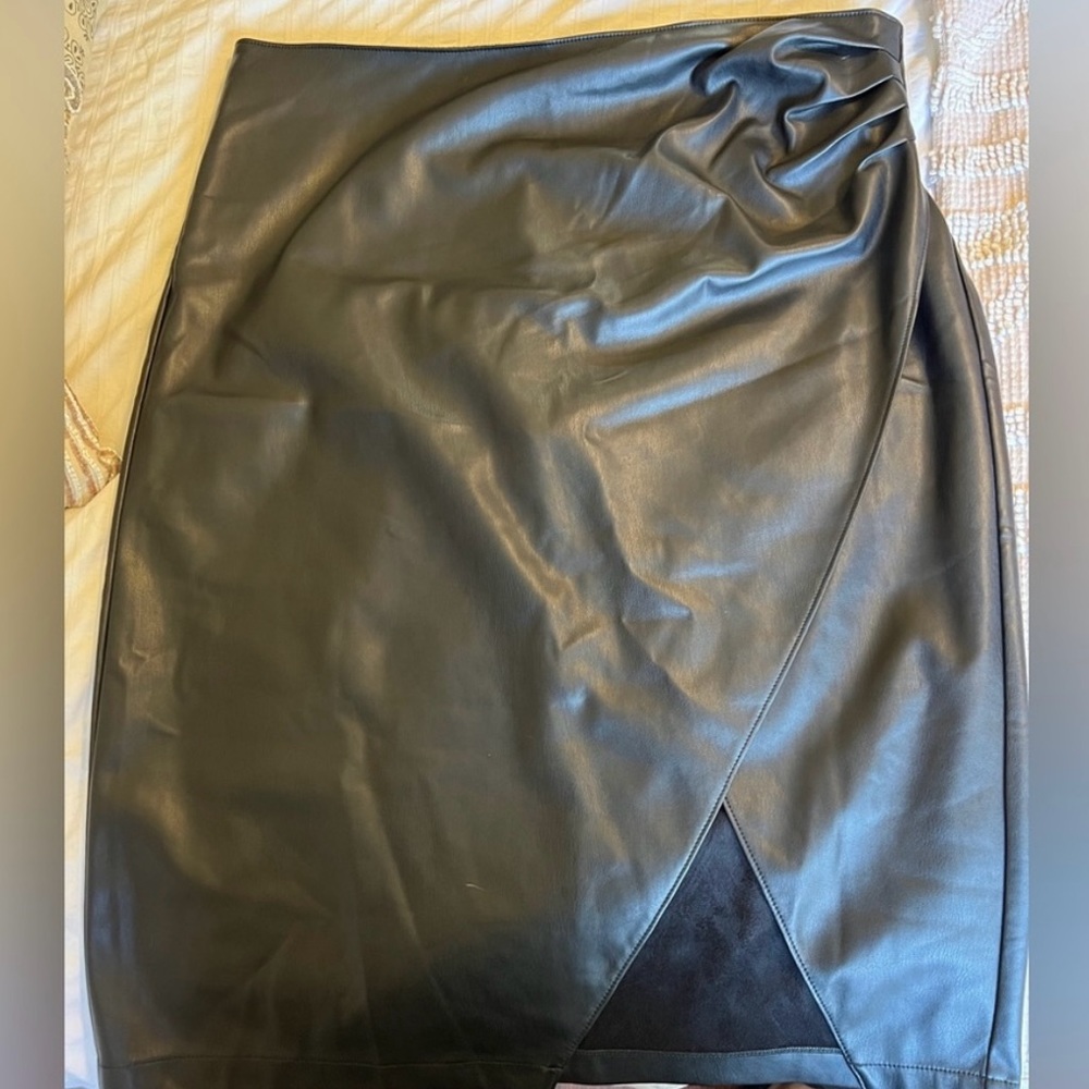 Abercrombie Vegan Leather Skirt with slit